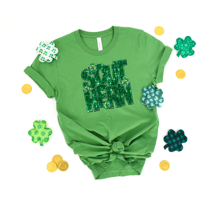 Shamrock Regions Faux Glitter DTF Print