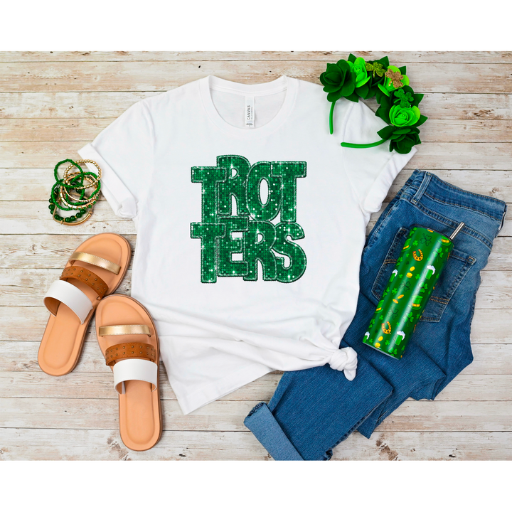 Green Faux Glitter Team Spirit Mascots DTF Print