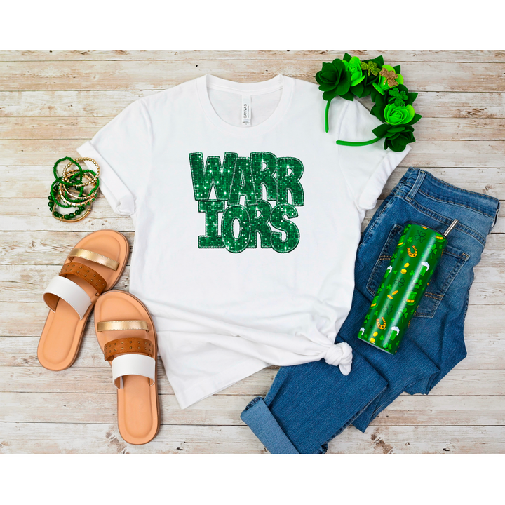 Green Faux Glitter Team Spirit Mascots DTF Print