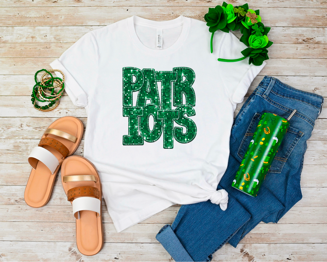 Green Faux Glitter Team Spirit Mascots DTF Print