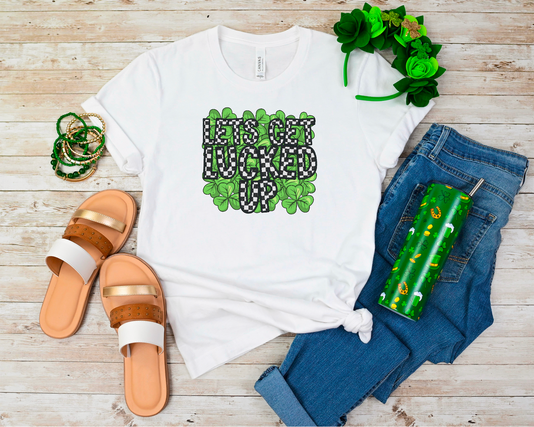 Let’s Get Lucked Up Clovers Faux Embroidery DTF Print