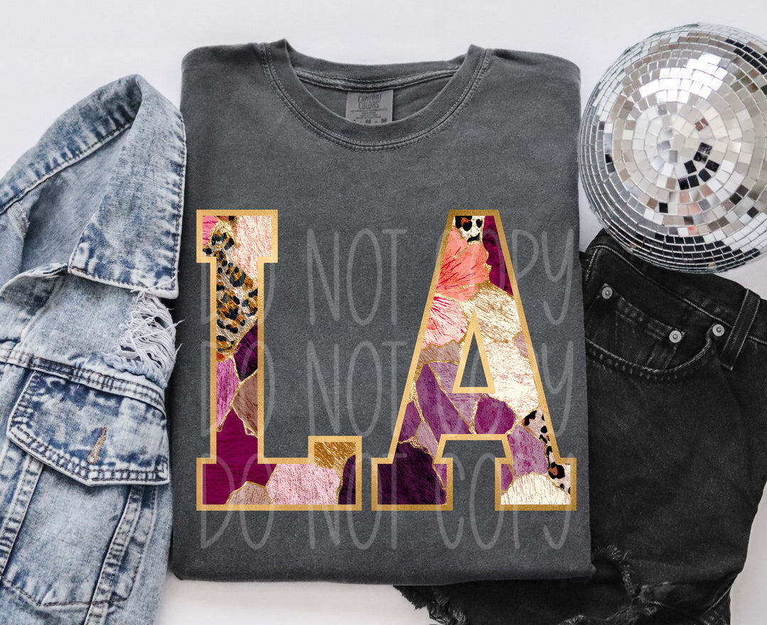 Floral and Gold States DTF Print