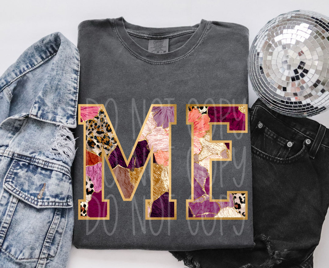 Floral and Gold States DTF Print