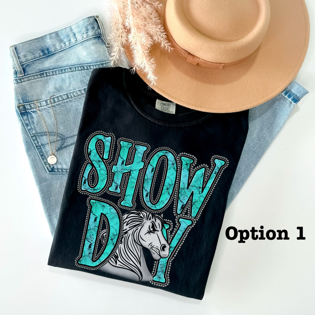 Turquoise Show Day with Horses DTF Print