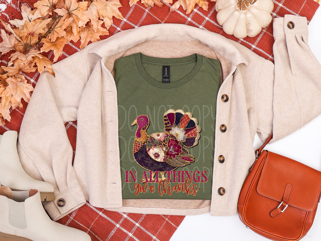 In all Things Give Thanks DTF Print