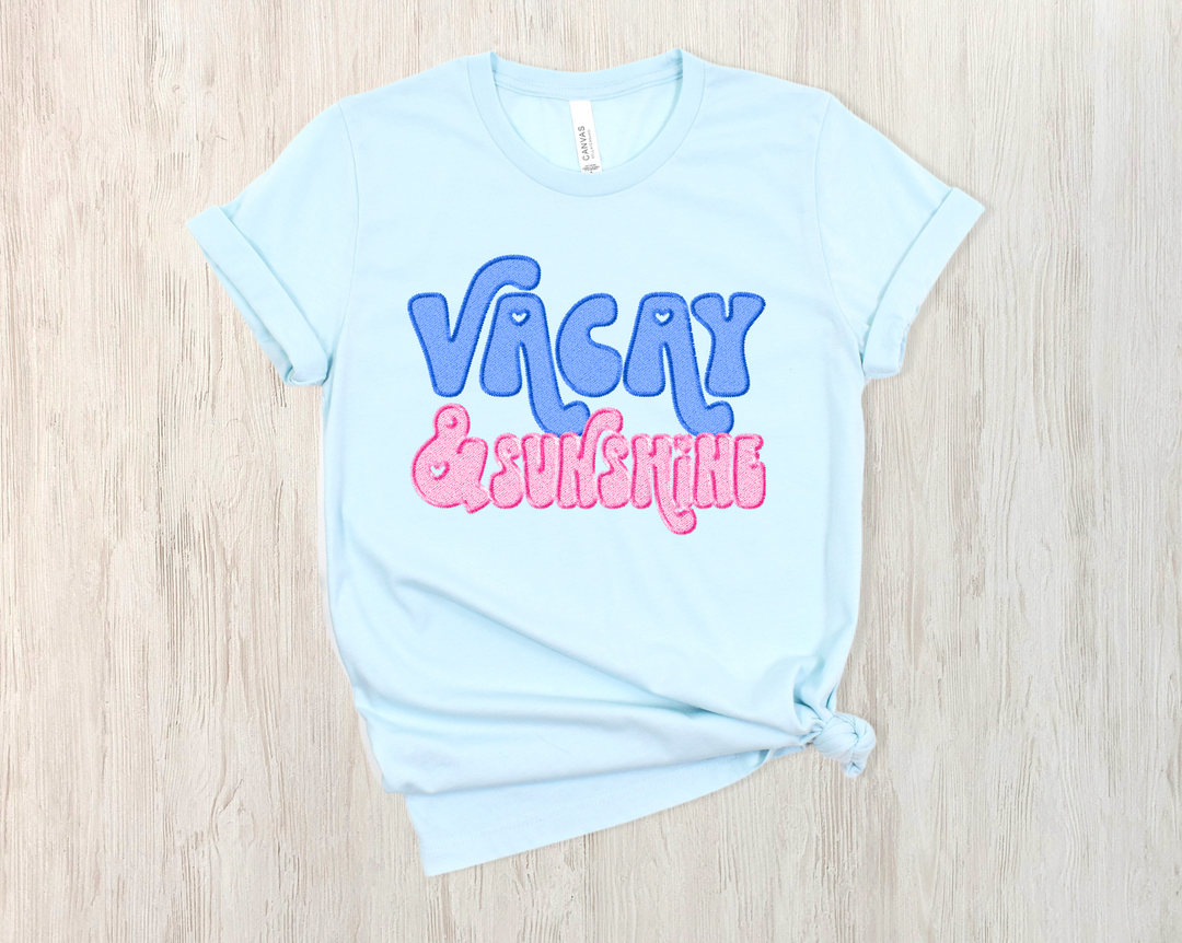 Faux Patch Vacay and Sunshine DTF Print