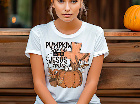 Pumpkin Spice And Jesus Christ DTF Print