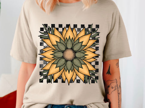 Sunflower Retro DTF Print