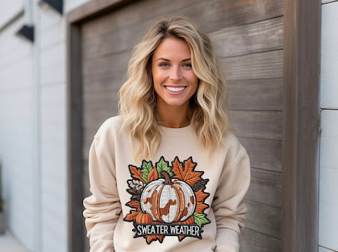 Sweater Weather Pumpkin DTF Print