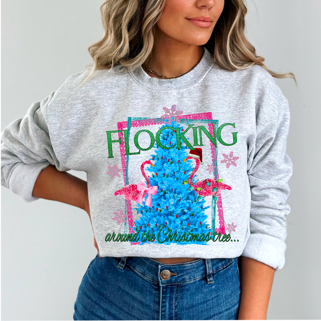 Flocking Around The Christmas Tree DTF Print