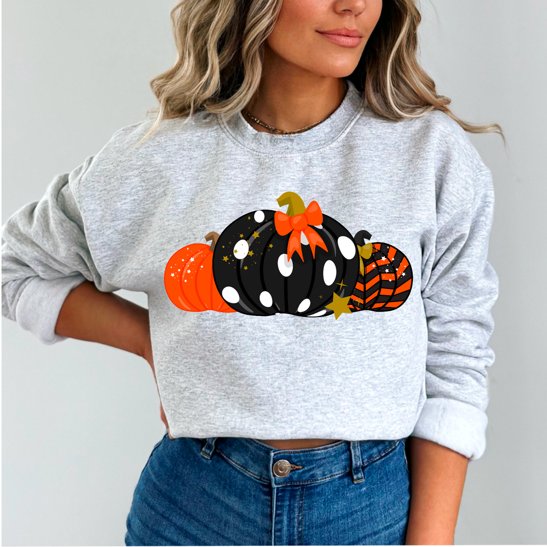 Polka Dot Pumpkin Trio DTF Print