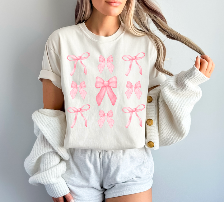 Pink Bows DTF Print