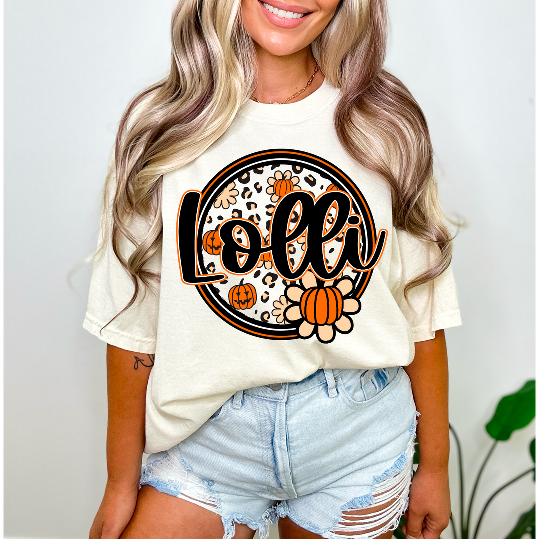 Pumpkin Name Circle DTF Print