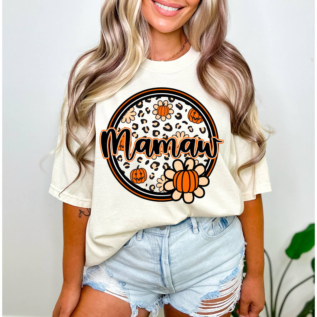 Pumpkin Name Circle DTF Print