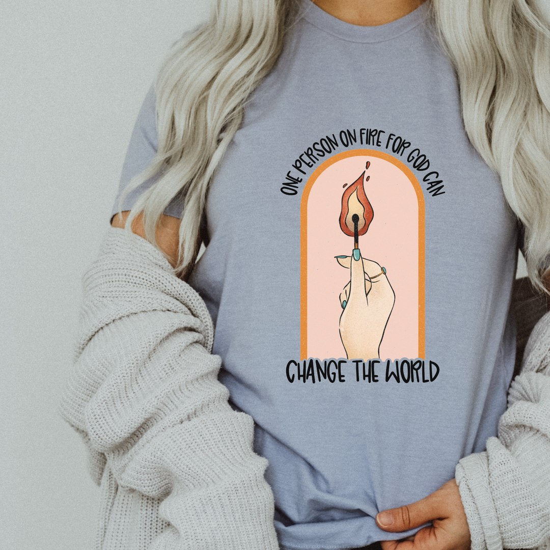 One Person On Fire For God Can Change The World DTF Print