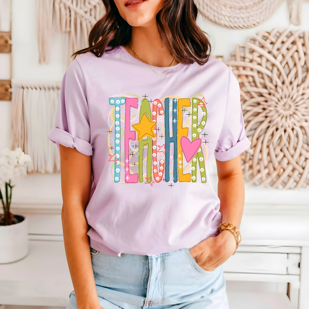 Colorful Teacher DTF Print