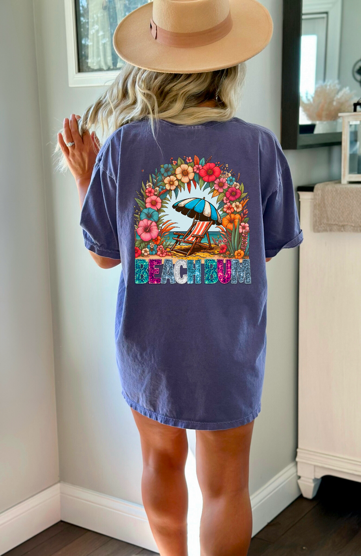 Beach Bum Faux Glitter DTF Print