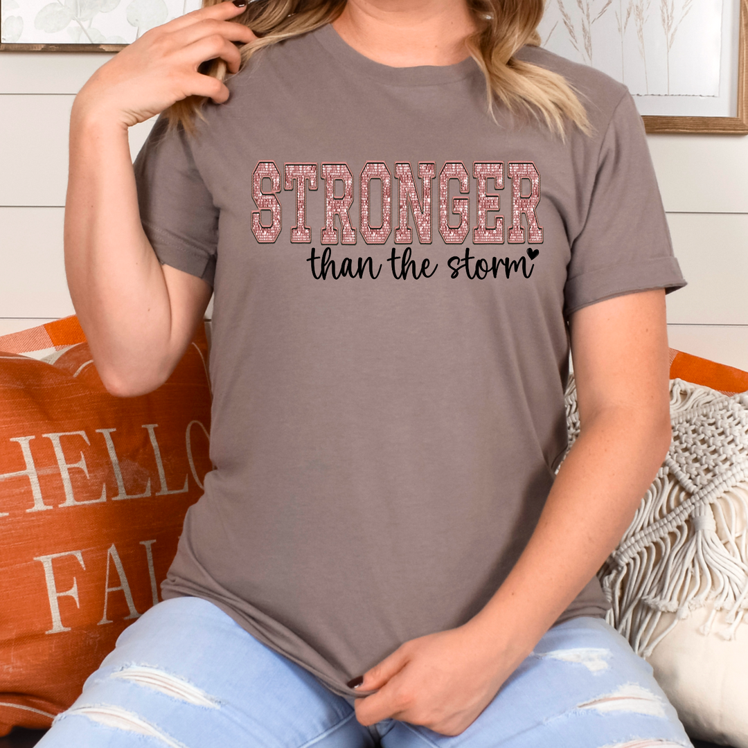 Stronger Than The Storm Faux Stitch DTF Print