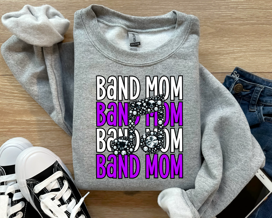 Band Mom (Purple and White) DTF Print