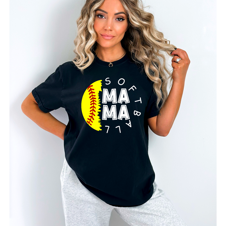 Softball Mama Circle DTF Print