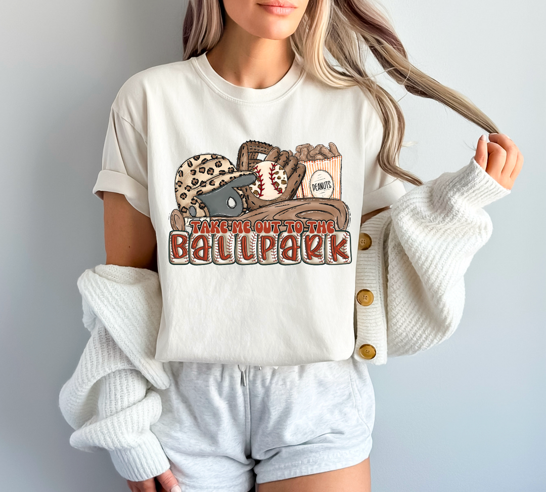 Take Me Out To The Ballpark Leopard DTF Print