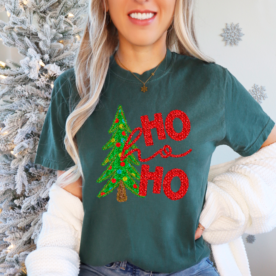 Ho Ho Ho Sequin DTF Print