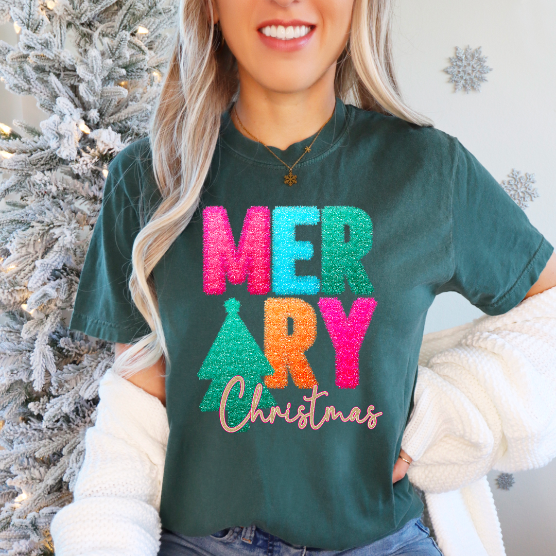 Merry Christmas Tinsel DTF Print