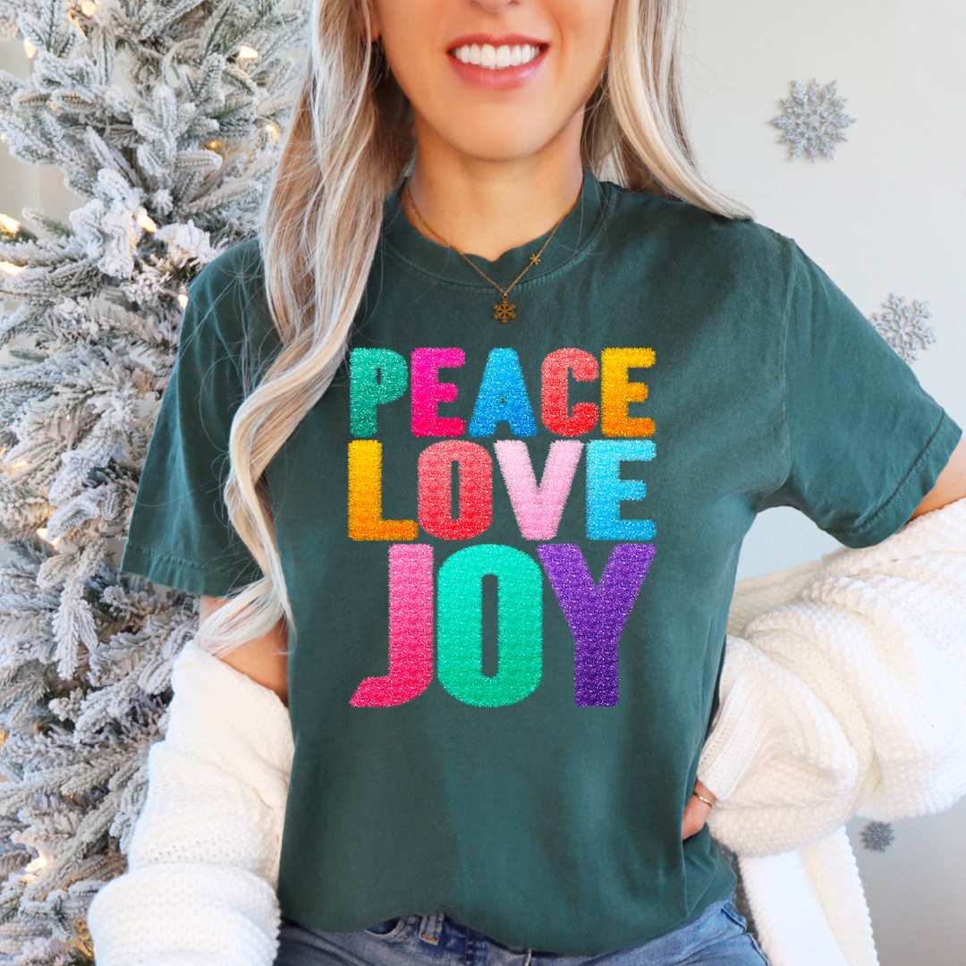 Peace Love Joy Tinsel DTF Print