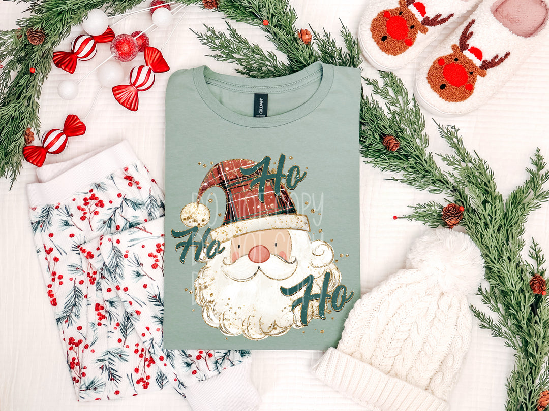Ho Ho Plaid Santa DTF Print