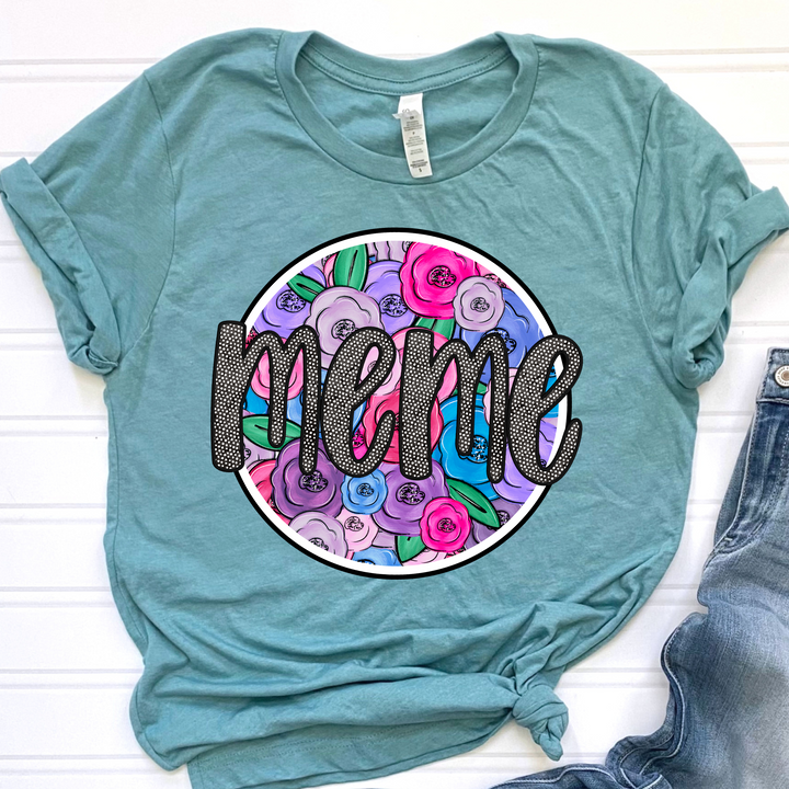 Floral Dot Circle Titles DTF Print