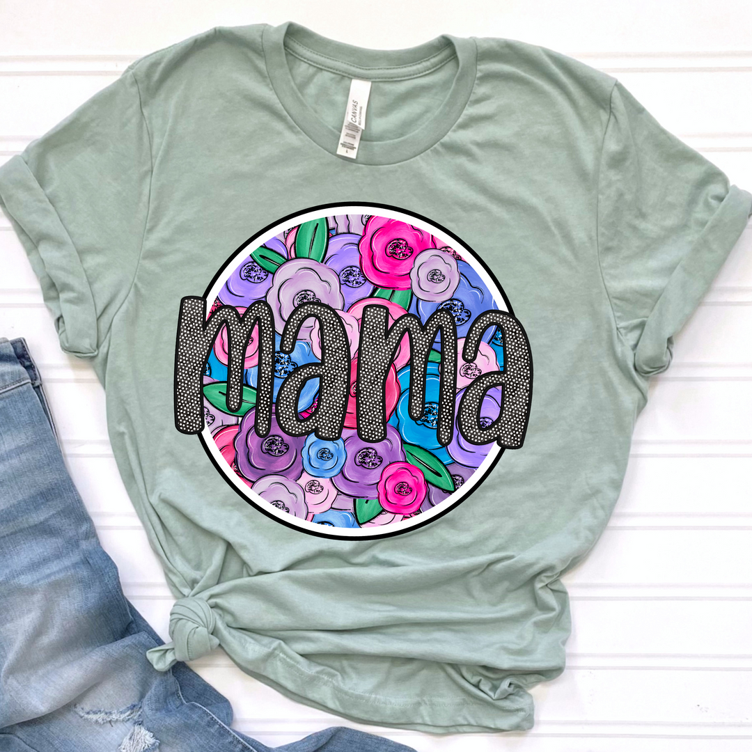 Floral Dot Circle Titles DTF Print