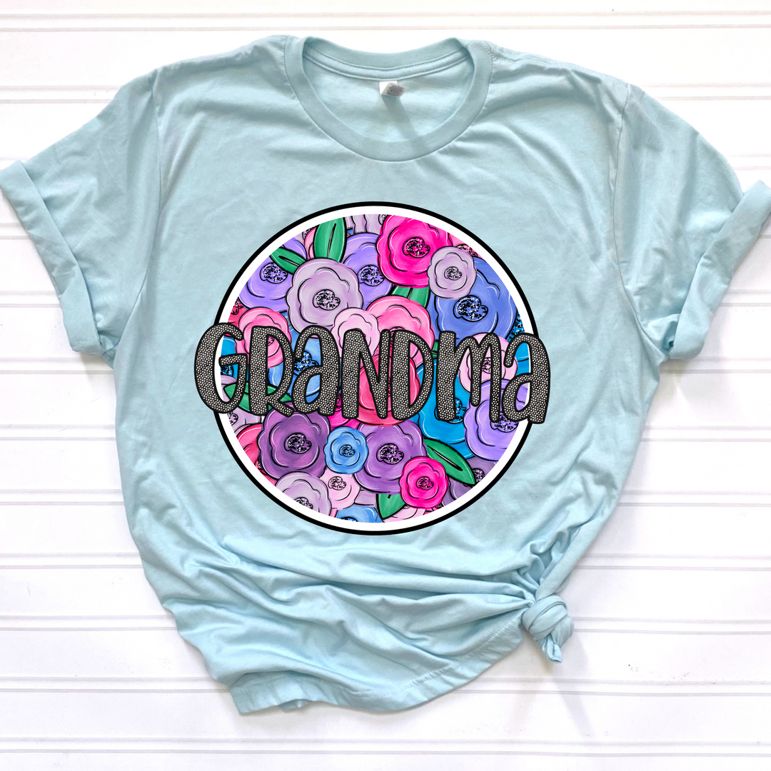 Floral Dot Circle Titles DTF Print