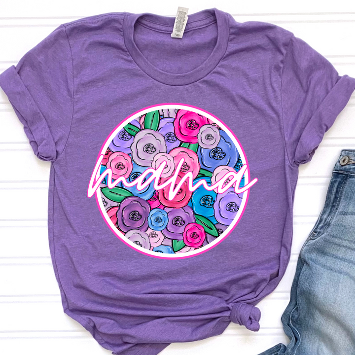 Floral Circle Titles DTF Print