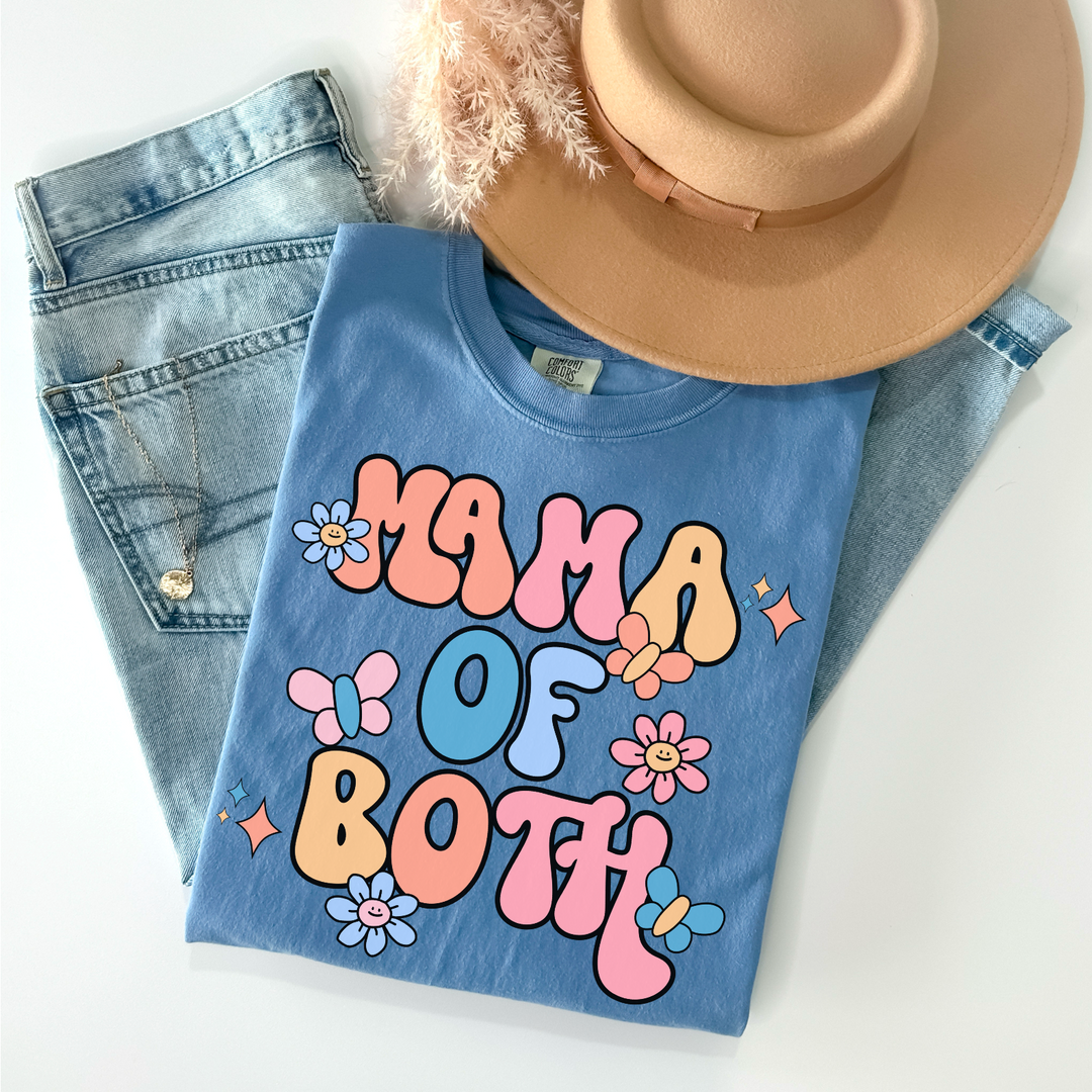 Mama of Both Groovy Flowers DTF Print