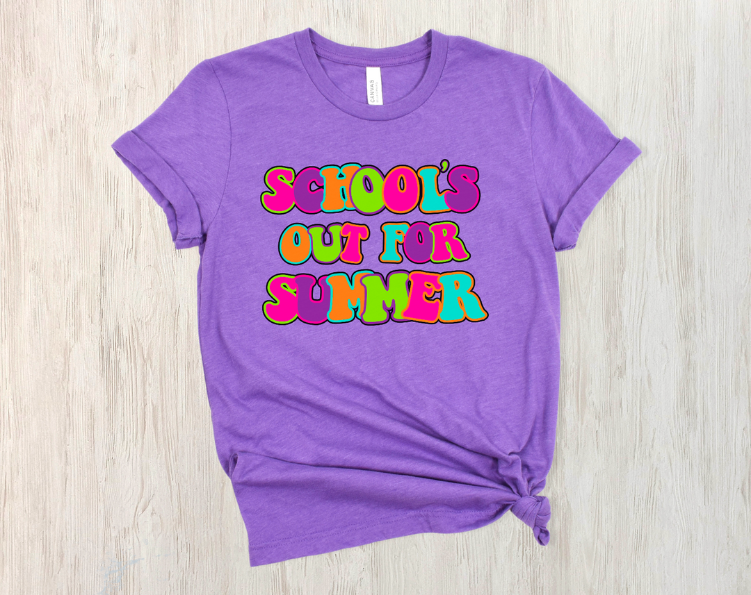 Schools Out For Summer Neon DTF Print