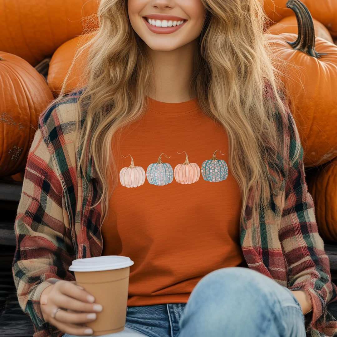 Floral Pastel Pumpkins DTF Print