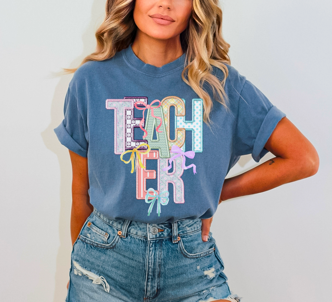 Teacher Spring Bows DTF Print