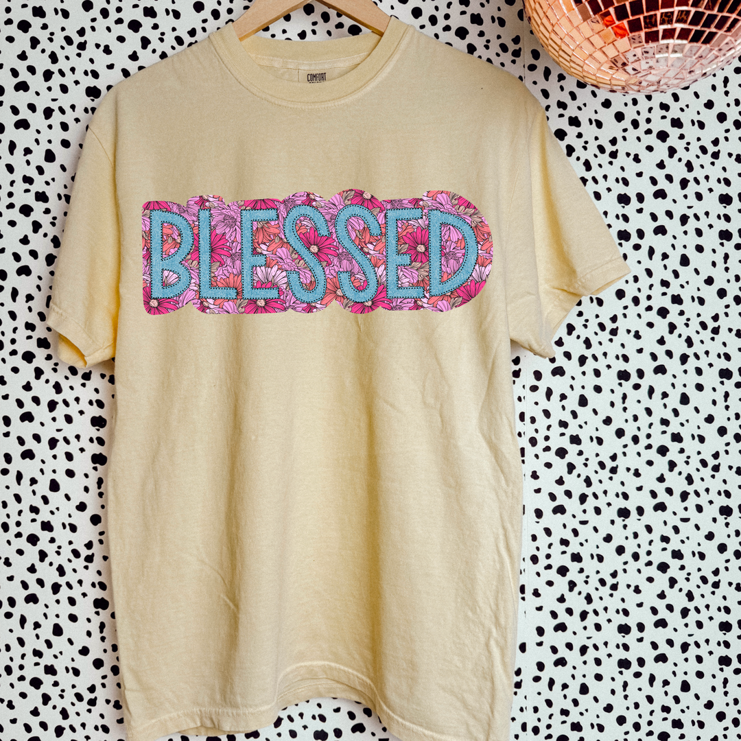 Floral Blessed DTF Print