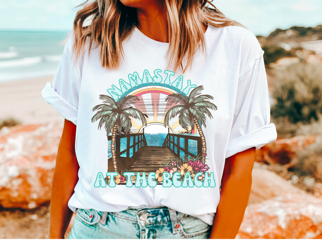 Namaste At The Beach Teal DTF Print