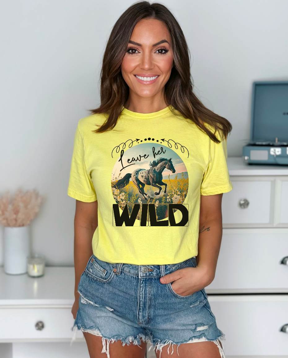 Leave Her Wild Cowboy DTF Print