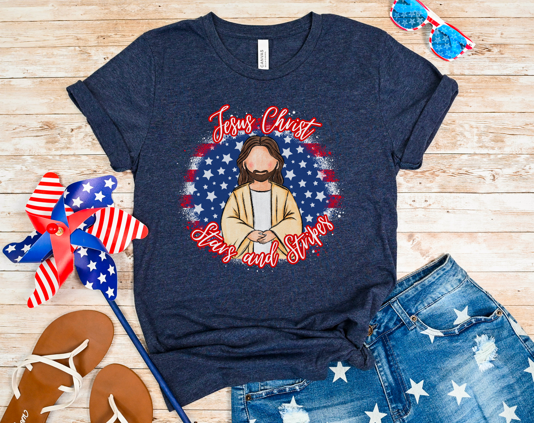 Jesus Christ Stars and Stripes DTF Print