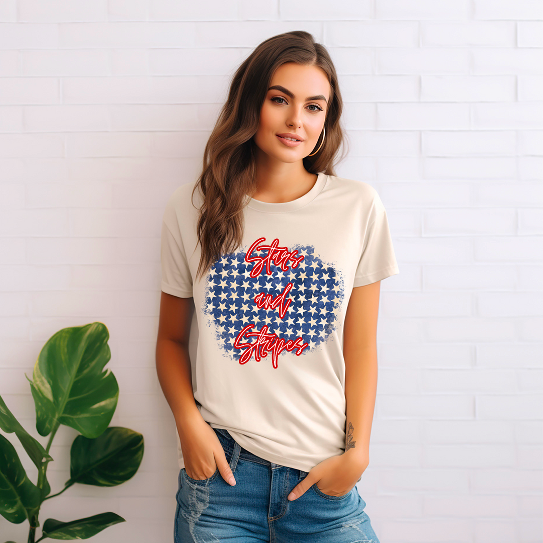 Stars and Stripes Blue DTF Print