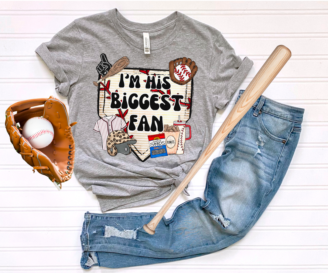 I’m His Biggest Fan Home Plate DTF Print