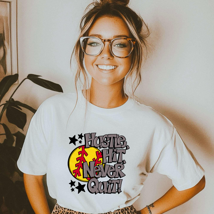 Hustle Hit Softball DTF Print