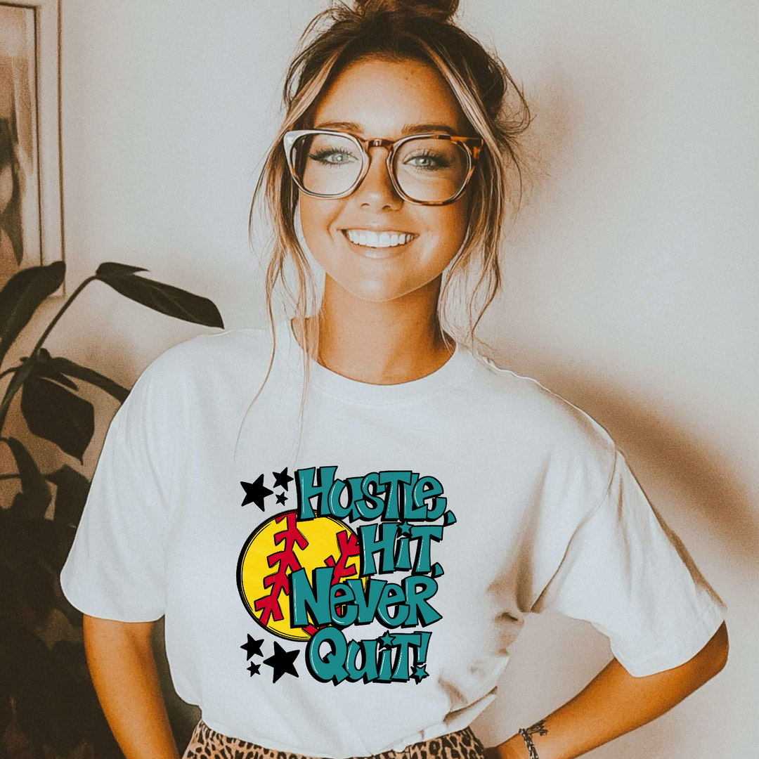 Hustle Hit Softball DTF Print