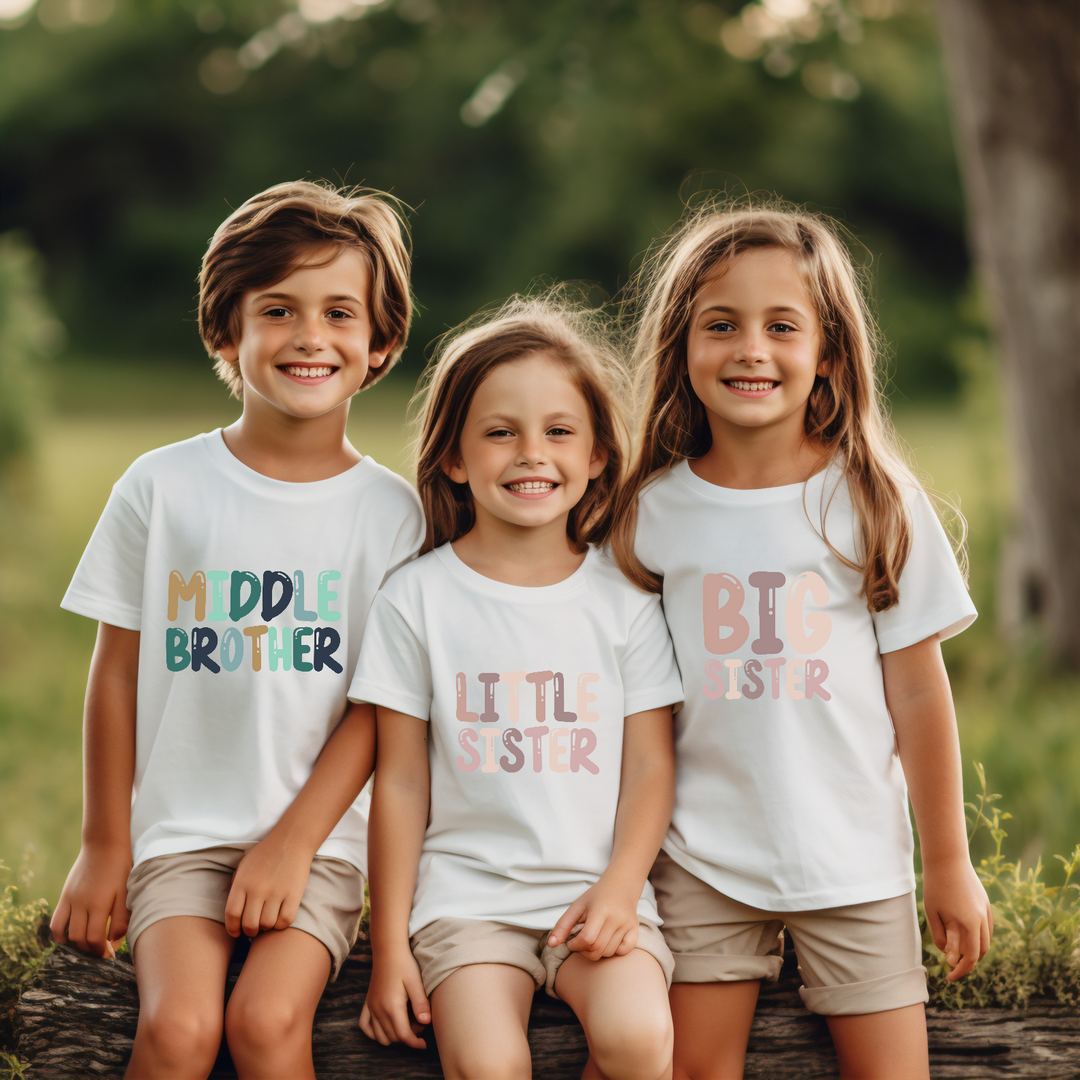 Bubble Letter Siblings DTF Print