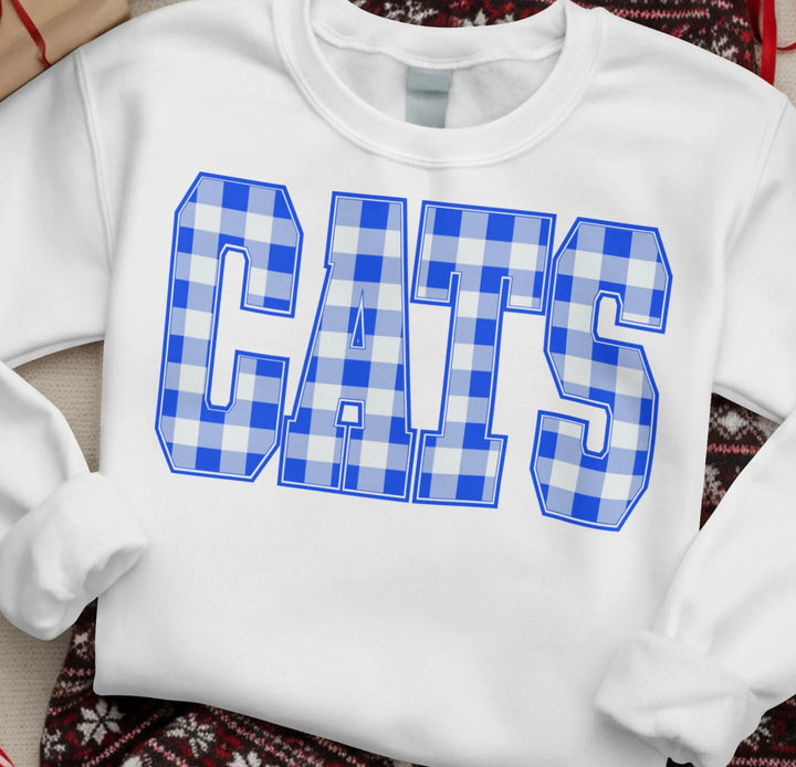 Cats Gingham DTF Print