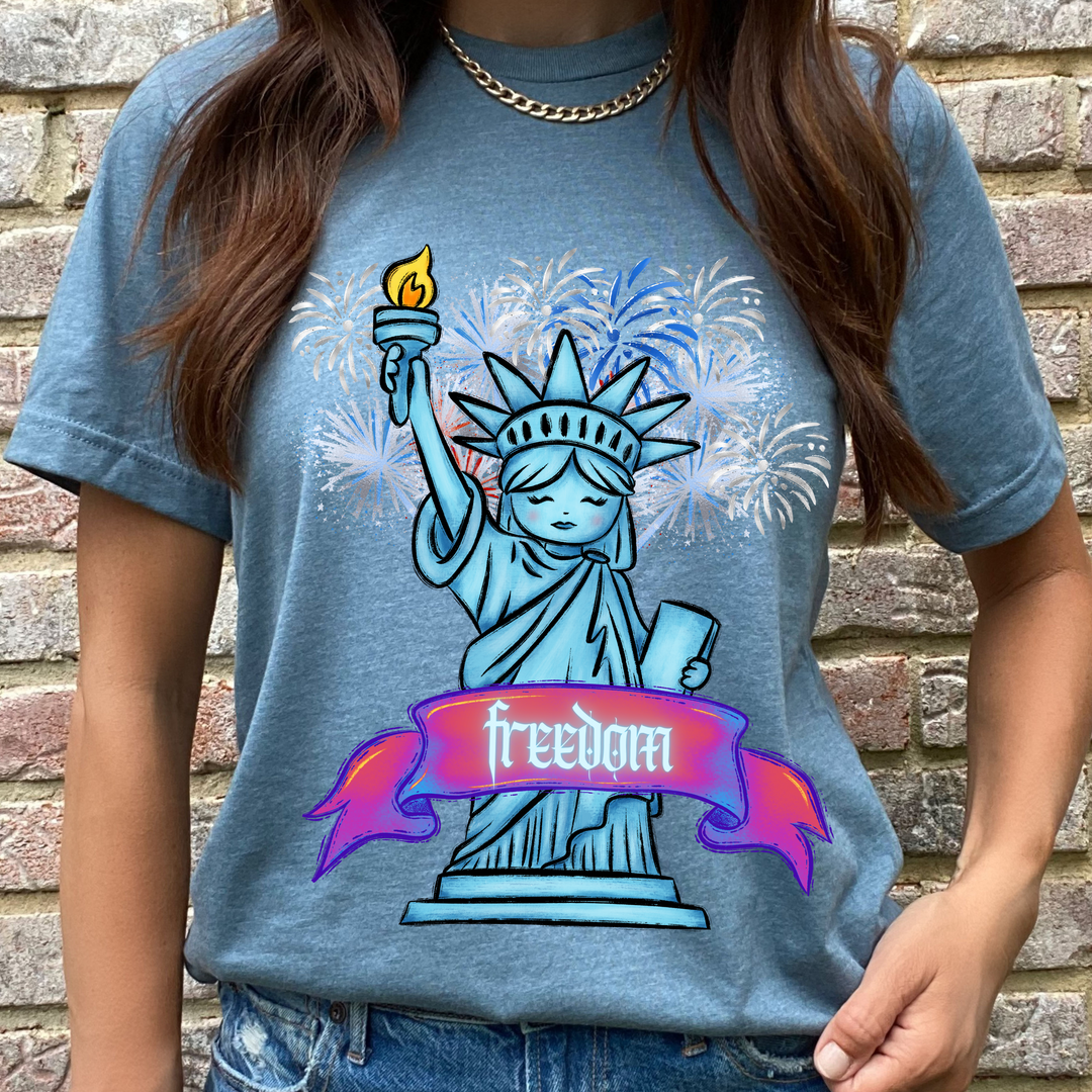 Freedom Statue Of Liberty Fireworks DTF Print