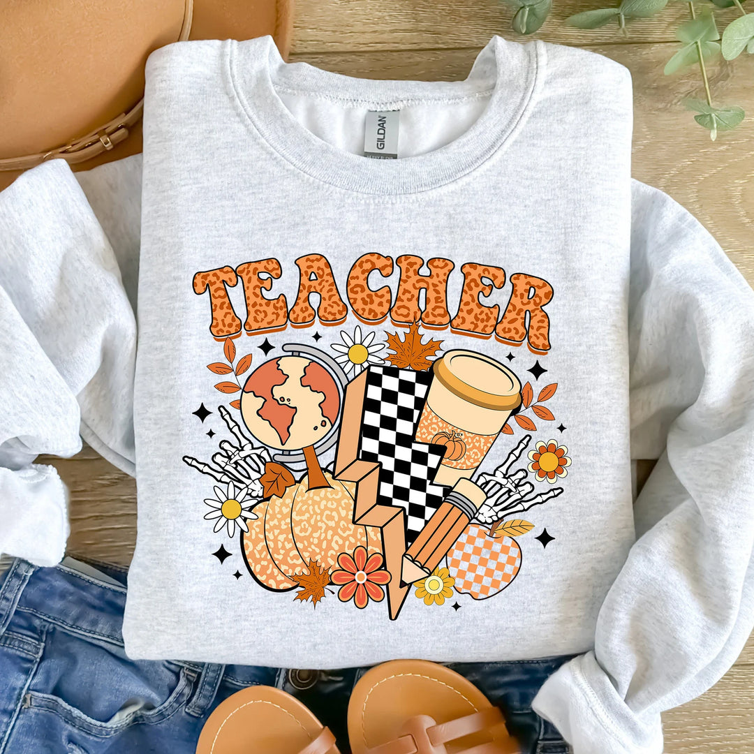 Fall Groovy Teacher DTF Print