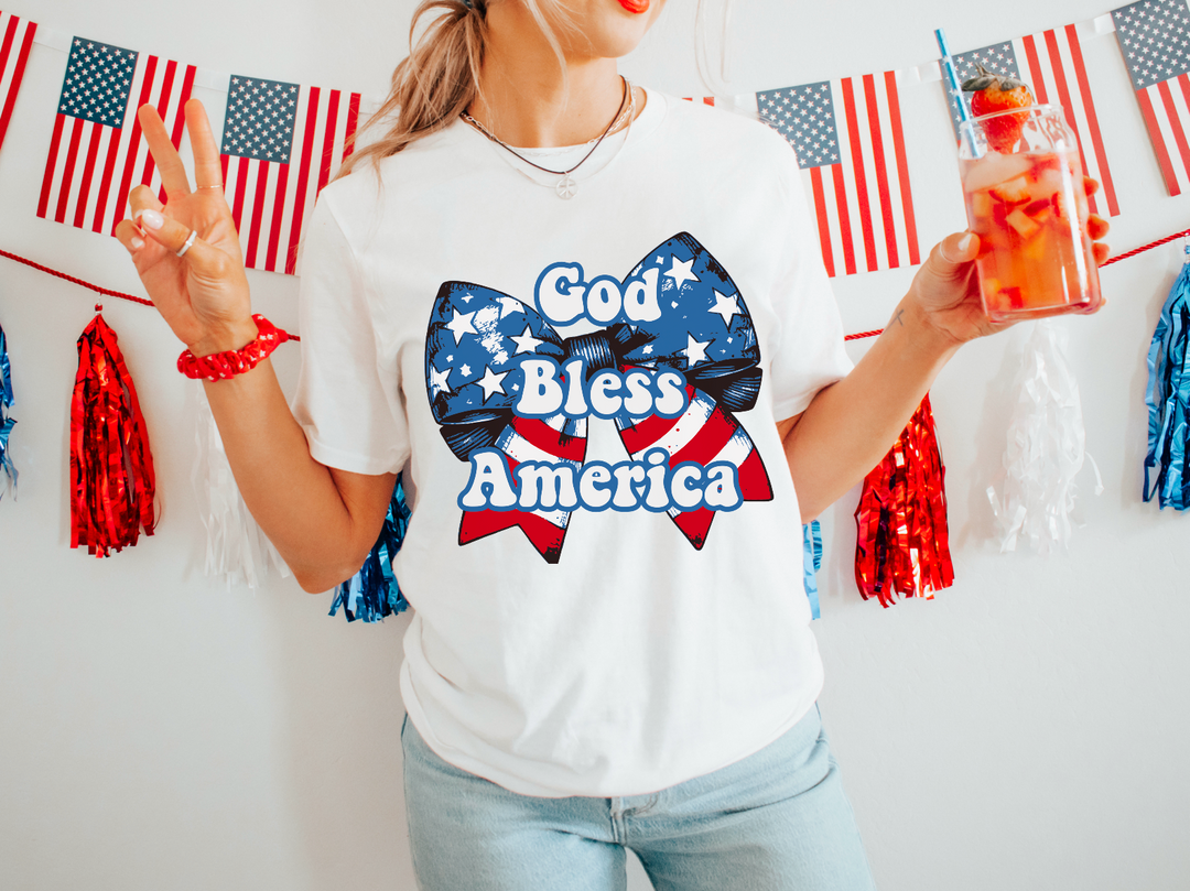 God Bless America Bow DTF Print